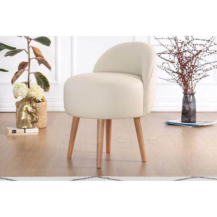 Hanah Home 'Burks - Cream' Pouffe, Creme, 48 x 64 x 42 cm – Bild 1