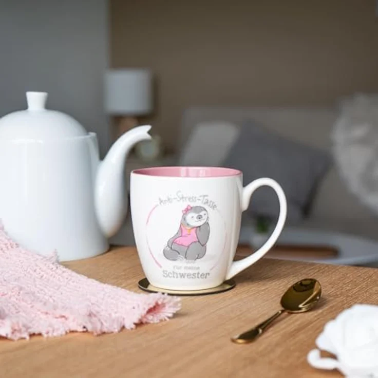 GRUSS & CO Anti-Stress-Tasse Motiv Schwester | Tasse mit Spruch, 45 cl, New Bone China | Geschenk für Sie | 45507, 1 Stück (1er Pack) – Bild 4