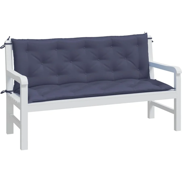 vidaXL Gartenbank-Auflagen 2 Stk. Marineblau 150x50x7 cm Oxford-Gewebe 379085 – Bild 2