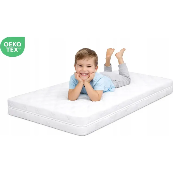 Sleepyshop24 Kindermatratze 160x80x10 cm | Schaumstoffmatratze H2 Mittelharrt | Atmungsaktive Babymatratze mit gestepptem Bezug | Allergikergeeignet, Fall Weiß