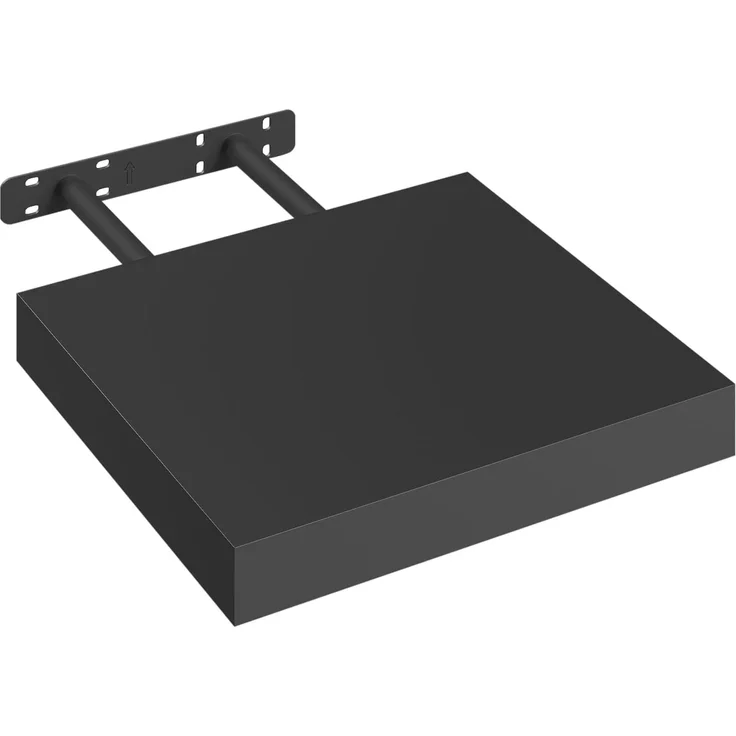 eSituro Wandregal, schwebendes Regal für Wandmontage, Schweberegal Hängeregal Wandbrett im Wohnzimmer Schlafzimmer Küche Badezimmer, glattes Schwarz, MDF, 25 x 3,8 x 22,9 cm – Bild 1