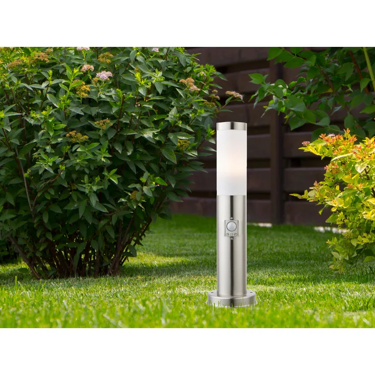 Stehlampe, Edelstahl, Bewegungsmelder, H 45 cm, BOSTON