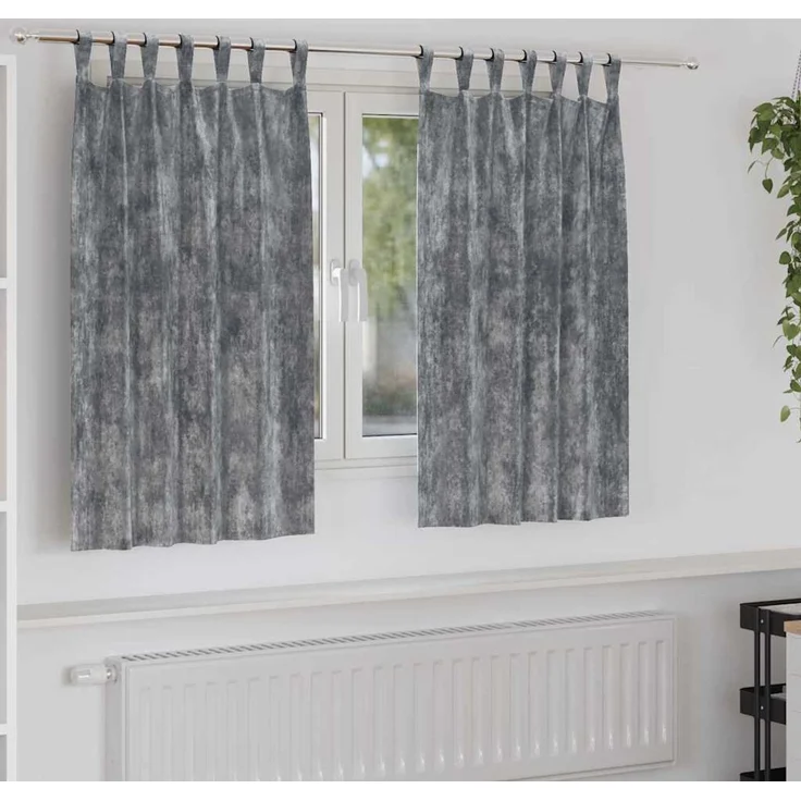 vidaXL Samtvorhänge 2 stk. Grau 140 x 140 cm Samt 4107723 – Bild 1
