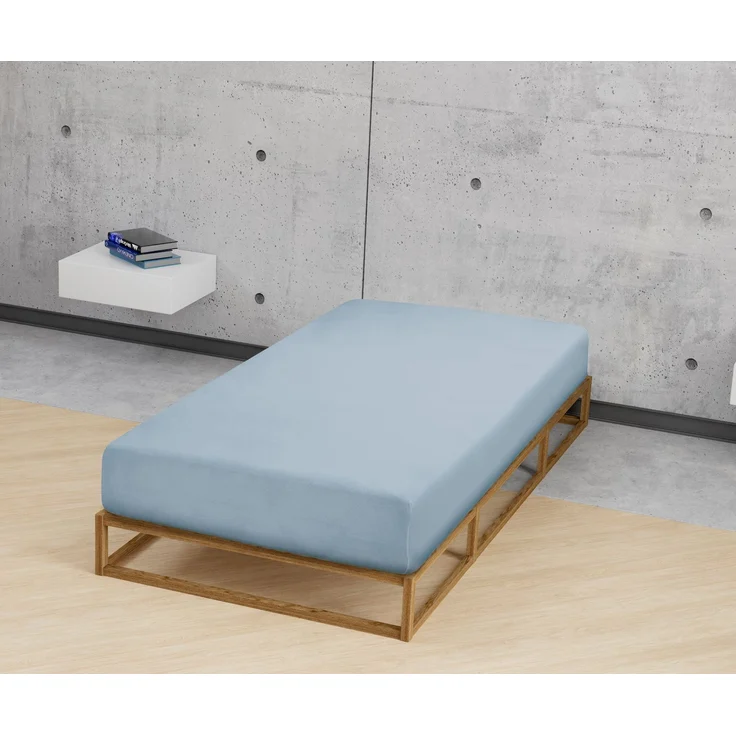 biberna Feinjersey-Spannbetttuch 0077144, taubenblau, 1x 90x190 cm - 100x200 cm – Bild 3