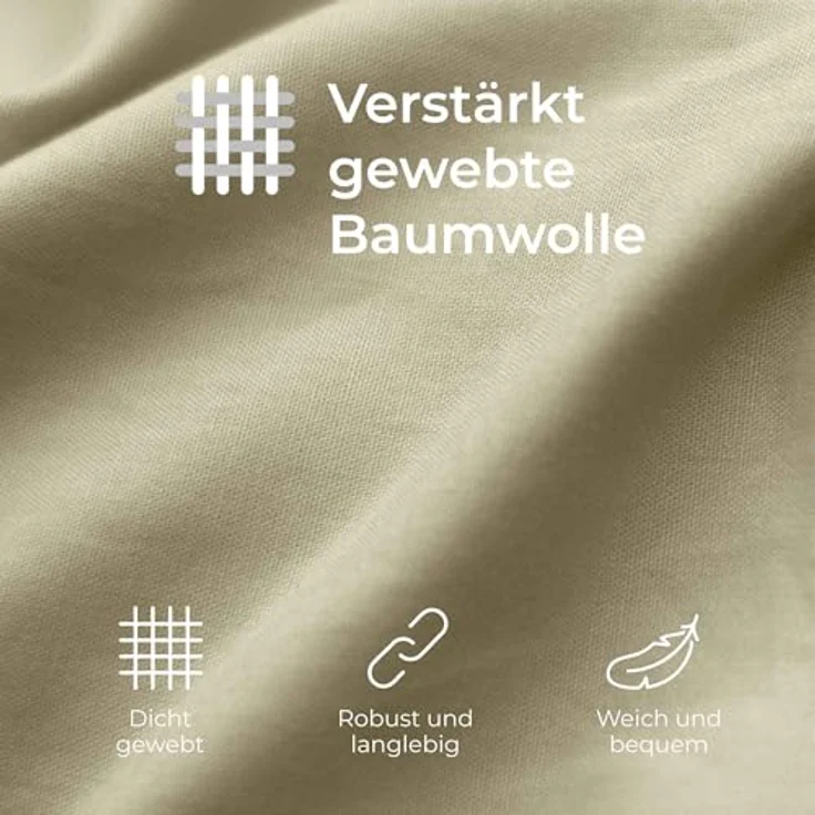 Kissenbezug 30x50 Renforcé Baumwolle (2er-Set) - Beige - Dicht gewebt mit 57 Fäden/cm² - Kissenbezug 50x30 - Oeko Tex Zertifiziert - Dreamzie – Bild 6
