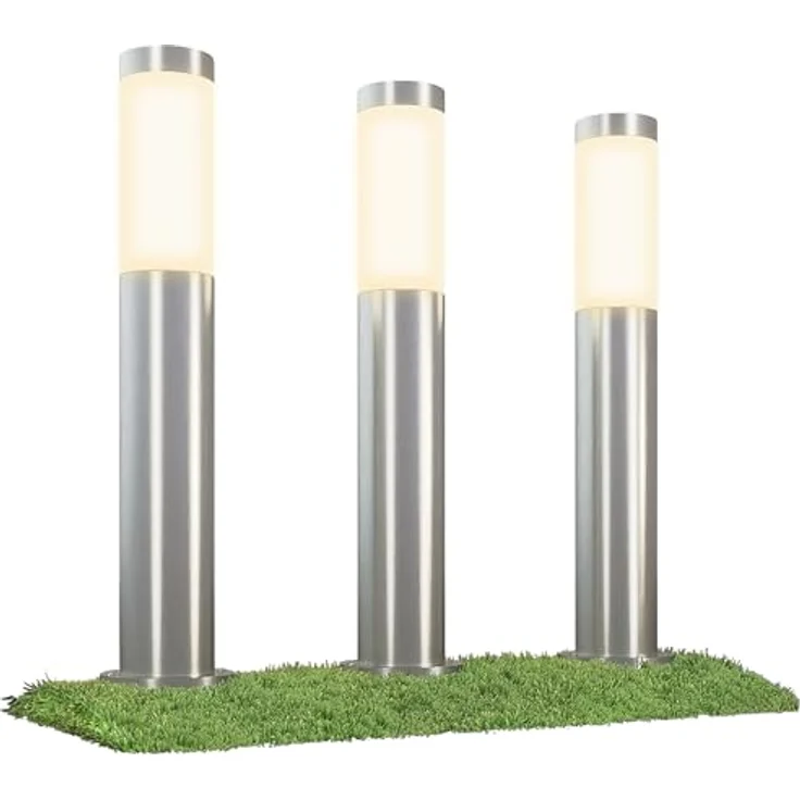linovum LED Außen-Wandleuchte 3er Set Wegeleuchte BOSEA-A mit E27 Sockel - Pollerleuchte Hoehe 50cm, Leuchtmittel nicht inklusive – Bild 5