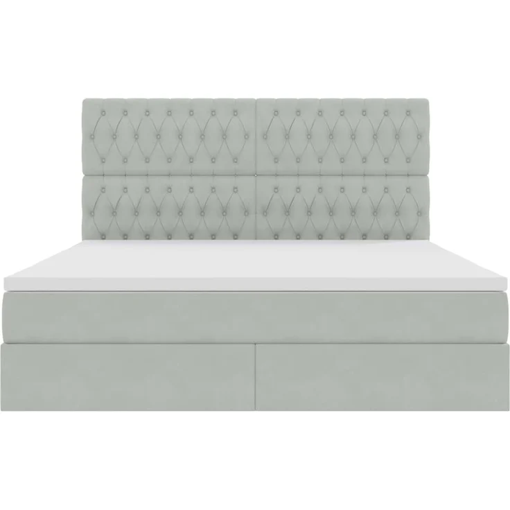 vidaXL Aufbewahrungsbett mit Matratze Hellgrau 180 x 200 cm Samt 3372105 – Bild 7