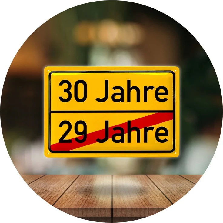 LANOLU Blechschild 30 Jahre Ortsschild - 20x30cm – Metall – Gelb – 20183 – Bild 6