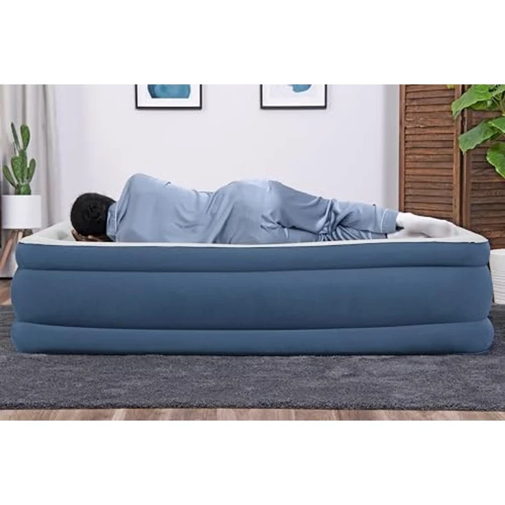 Bestway AlwayzAire Single-Luftbett mit integrierter Doppelpumpe, 191 x 97 x 46 cm, 1 Person, Bis 150 kg, Vinyl, USB-Anschluss, Nachtlicht, DEKRA-geprüft, Aufbewahrungstasche und Reparaturflicken – Bild 7