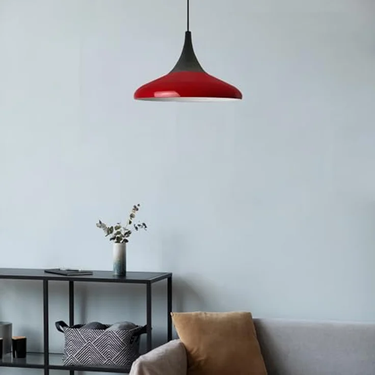 Bamyum Pendelleuchte Pendelleuchte Paladin Metall Ø35cm, Modern Hängelampe, ohne Leuchtmittel, Extra-Schwarzer Hut – Bild 3