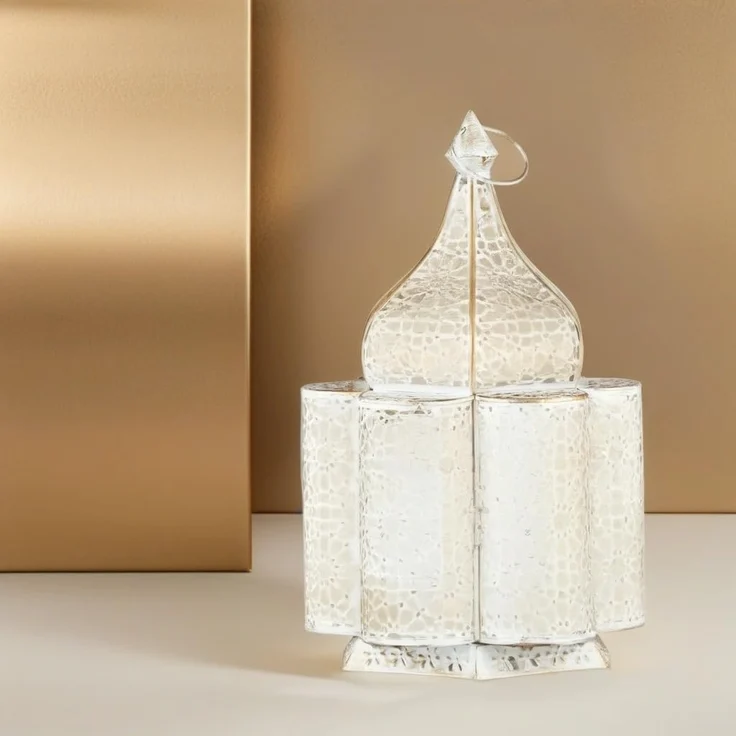 Marrakesch Orient & Mediterran Interior Nachttischlampe Orientalische Tischlampe Nachttischlampe Feryal Weiss, Handarbeit – Bild 4