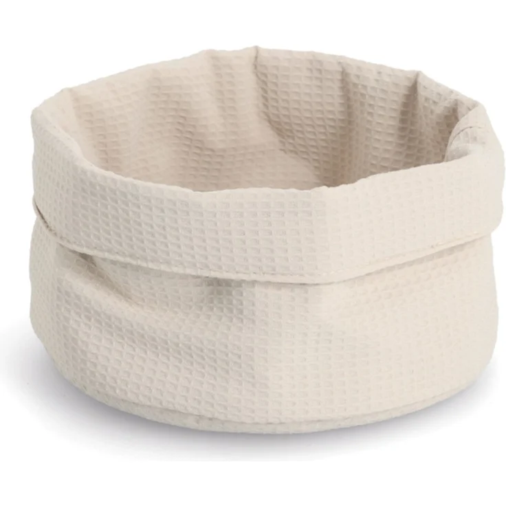 ZELLER 14533 Aufbewahrungskorb Ø 25 cm in CREME Waffelpiqué, Polyester / Korb – Bild 1