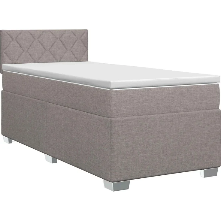 vidaXL Boxspringbett mit Matratze mit Kopfteil Taupe 80 x 200 cm Stoff 3450359 – Bild 2