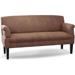 CAVADORE 3-Sitzer Küchensofa Malm, Sitzbank für Küche oder Esszimmer in Lederoptik, Inkl. Armteilverstellung, Federkern und moderner Kontrastnaht, 182 x 97 x 78, Mikrofaser: hellbraun