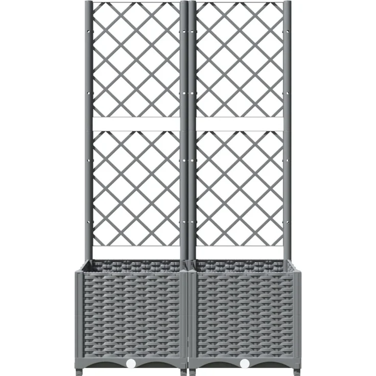 vidaXL Pflanzkübel mit Rankgitter Hellgrau 80x40x136 cm PP 153272 – Bild 4