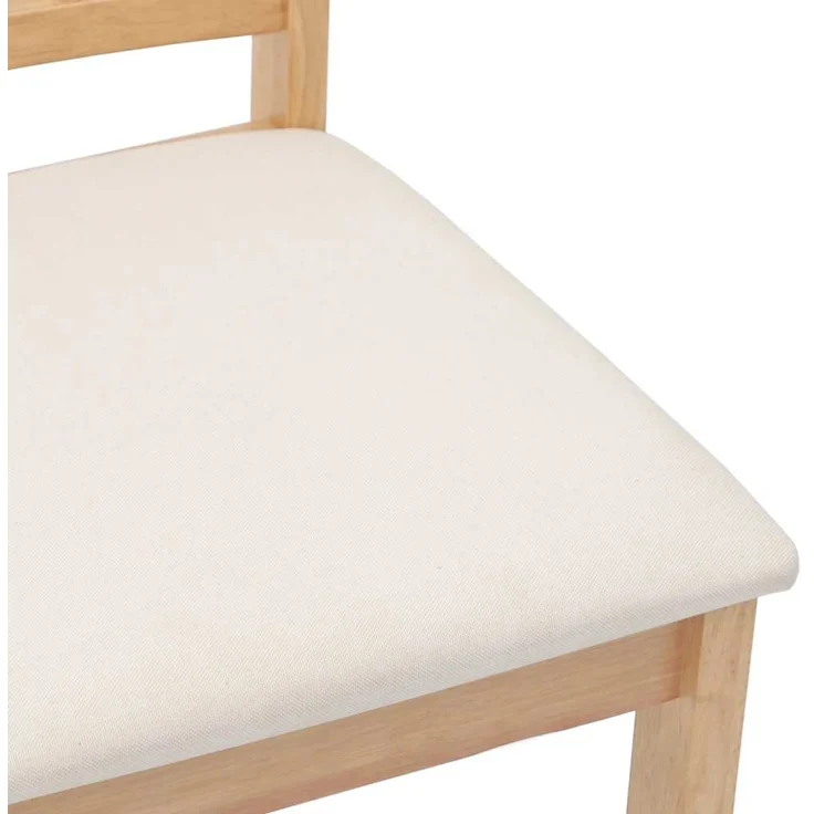 vidaXL Esszimmerstühle mit Kissen 2 Stk. Natur Massivholz Gummibaum 4102397 – Bild 7
