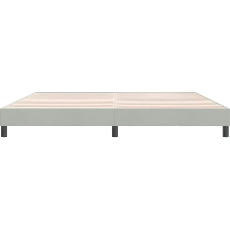 vidaXL Boxspringbett ohne Matratze Hellgrau 180x220 cm Samt 3315885 – Bild 5