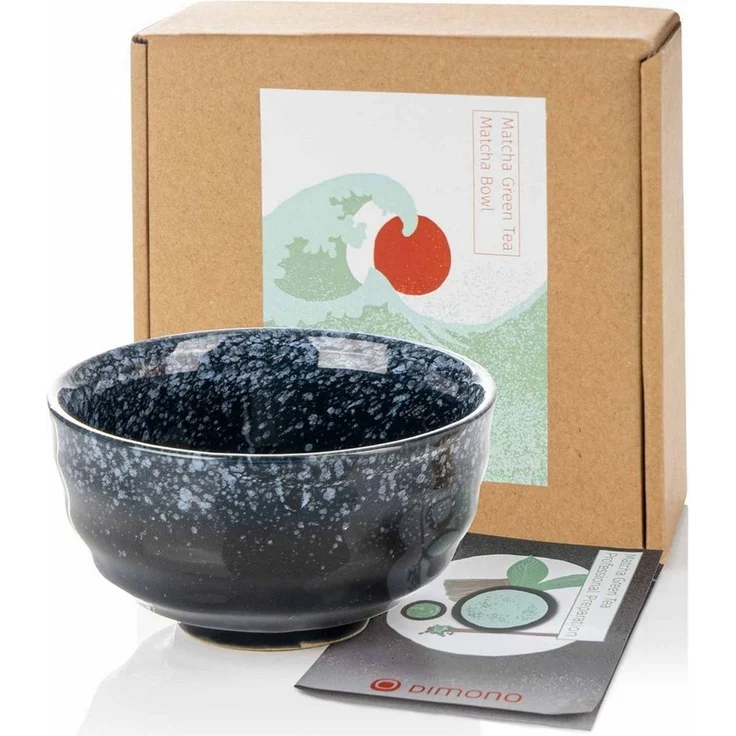 Dimono Teeglas DIMONO Matcha Tee Set–Teezubereitung Set mit Chasen, Schale & Zubehör, Japanische Tee-Schale Matchaschale aus gebranntem Ton – Bild 1