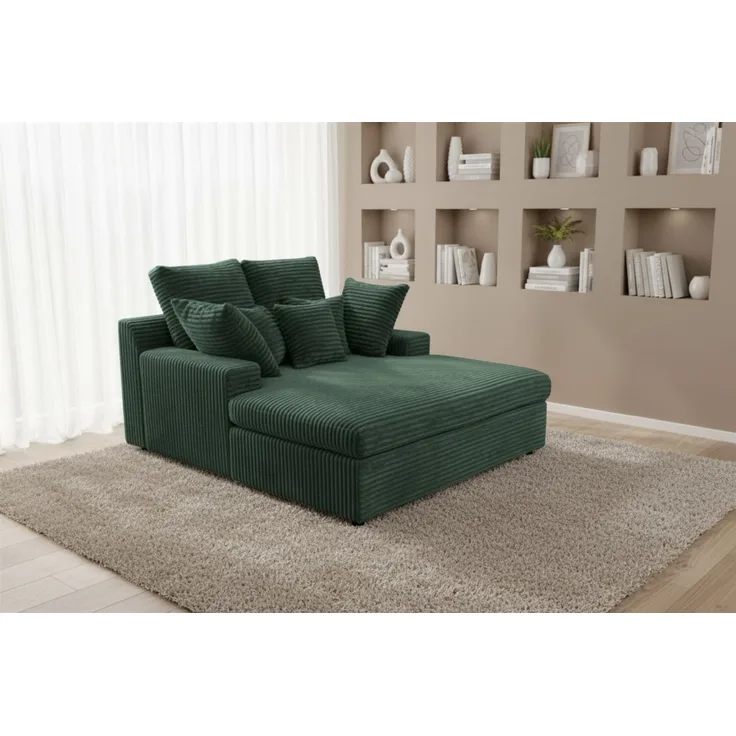 Lounge Chaiselongue AROSA Liege in Stoff Tilia Dunkelgrün