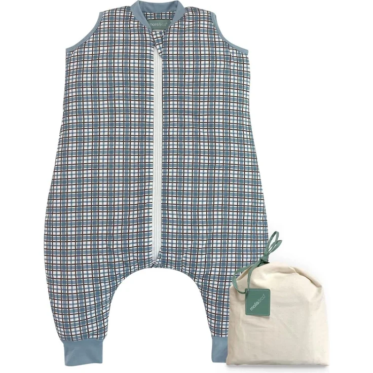 molis&co - Baby schlafsack mit Füßen - Ideal für den Winter - Babyschlafsack mit Beinen 2,5 tog - 100% Baumwolle (Oeko-TEX 100), Premium Qualität - Merlot Check (70 cm) – Bild 1