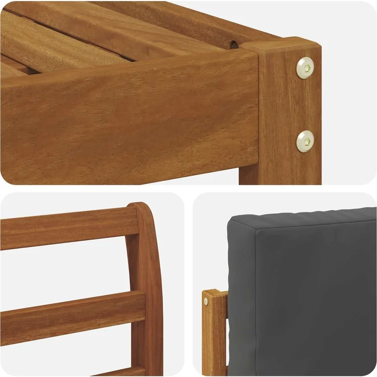 vidaXL Outdoor-Sofagarnitur mit Kissen 6 pcs Natur und Anthrazit 3366640 – Bild 6