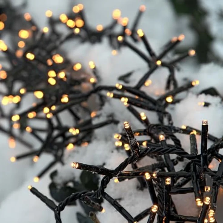 hellum Lichterkette 288 LED warmweiß, LED Lichterkette außen, Snake, warmweiß 5,74 m beleuchtete Länge, für Weihnachtsbaum < 59 Lumen, Kabelfarbe schwarz 152395 – Bild 3