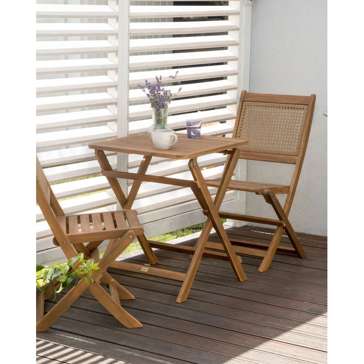 Gartenstuhl 2er Set PARAGGI Zertifiziertes Akazienholz Heller Holzfarbton – Bild 3