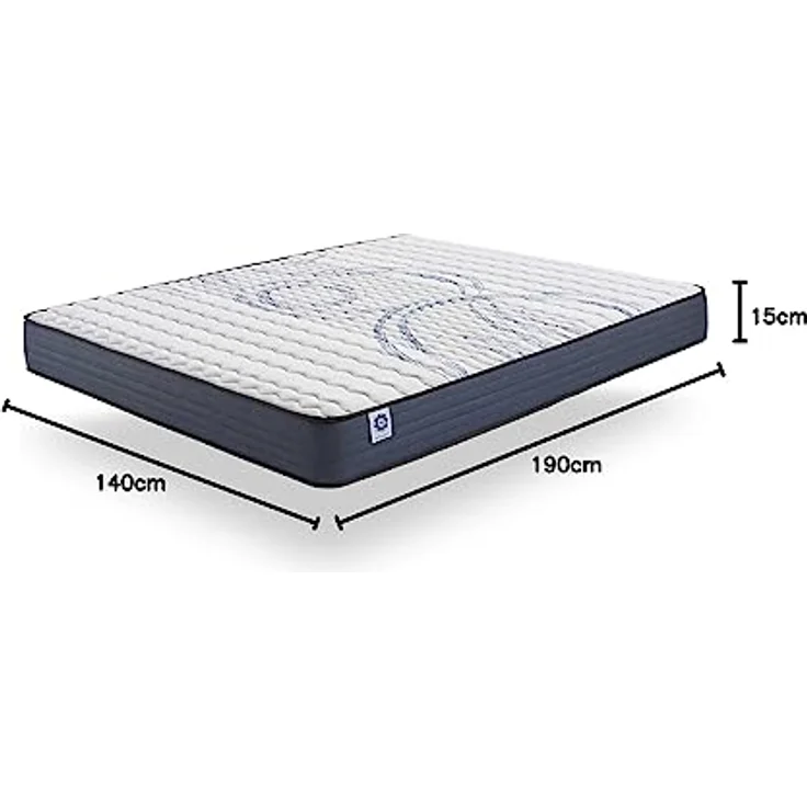 naturalex | Perfectsleep | Matratze 140x190 cm | Memory und Blue Latex-Technologie Extra Komfort HR | Perfekter Halt mit Atmungsaktivem Schaumstoff | Ergonomisch Entspannend und Hypoallergen – Bild 3