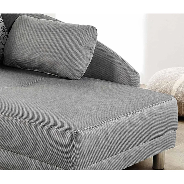Récamiere-Schlafsofa Federkern Couch Liege Gästebett mit Bettkasten in Hellgrau – Bild 7
