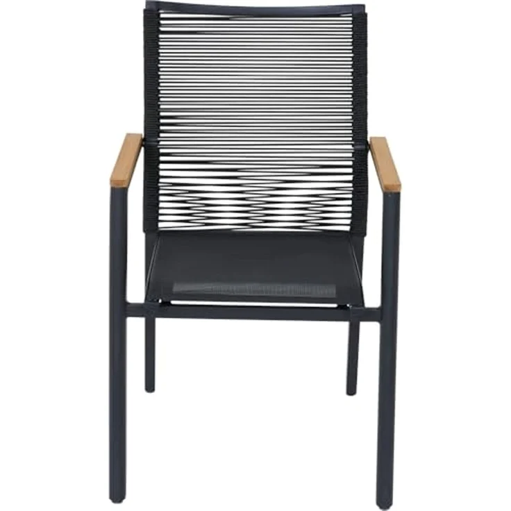 Siena Garden Bologna Stapelsessel - Teak FSC/Aluminiumgestell & Rope, schwarz (T88491) – Bild 3