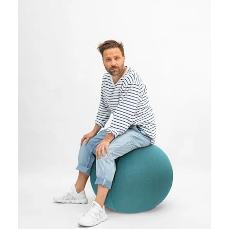 Sitting Ball Hocker Felt 150 l, Outdoor-Sitzsack mit waschbarem Bezug und praktischer Seitentasche, Aquamarin – Bild 5