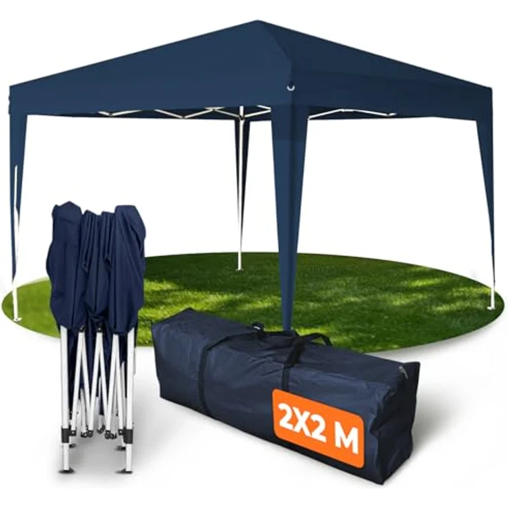 Kronenburg Faltpavillon wasserdicht Dachmaß 2x2 m UV Schutz 50+ Pavillon in Blau – Bild 2