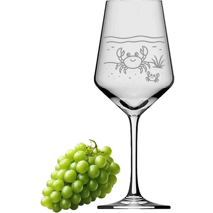 eXODA Weinglas Gravur Krebs mit Baby - 350ml spülmaschinenfest, 1-tlg, Glas, Atemberaubende Darstellung – Bild 1