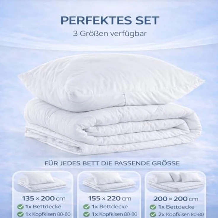Malika Bettdecke + Kopfkissen 135x200 Bettdecken Set, Füllung: Polyester, Ganzjahresdecke, Steppbett, Steppdecke – Bild 7
