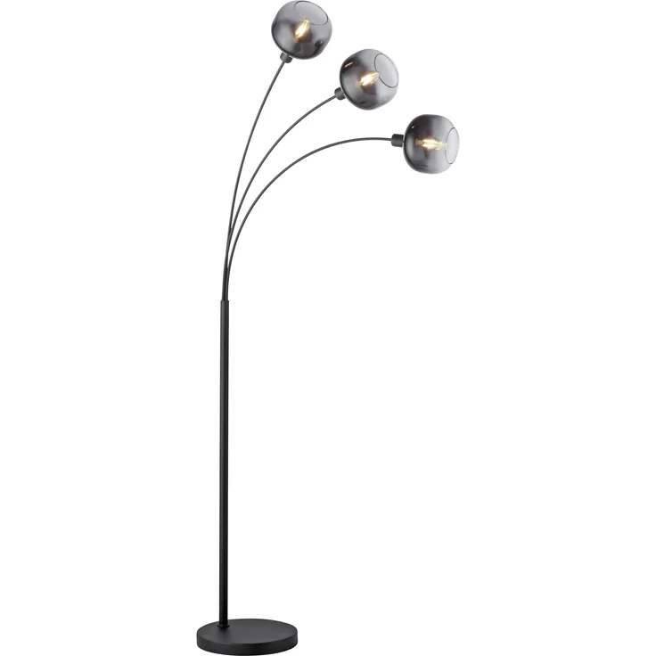 JUST LIGHT 15422-18 ZEA Stehleuchte 3-flammig schwarz rauchglas – Bild 1