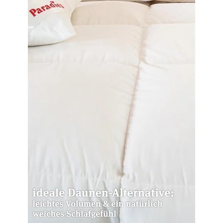 Paradies Kunstfaserbettdecke Runa Bio, Füllung: 100% Polyester, Bezug: 100% Bio-Baumwolle (kbA), extra voluminöse, kuschelige & warme Winterdecke, vegane Daunendecke – Bild 5