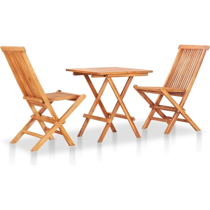 vidaXL 3-tlg. Bistroset mit Anthrazit Kissen Massivholz Teak 3063225