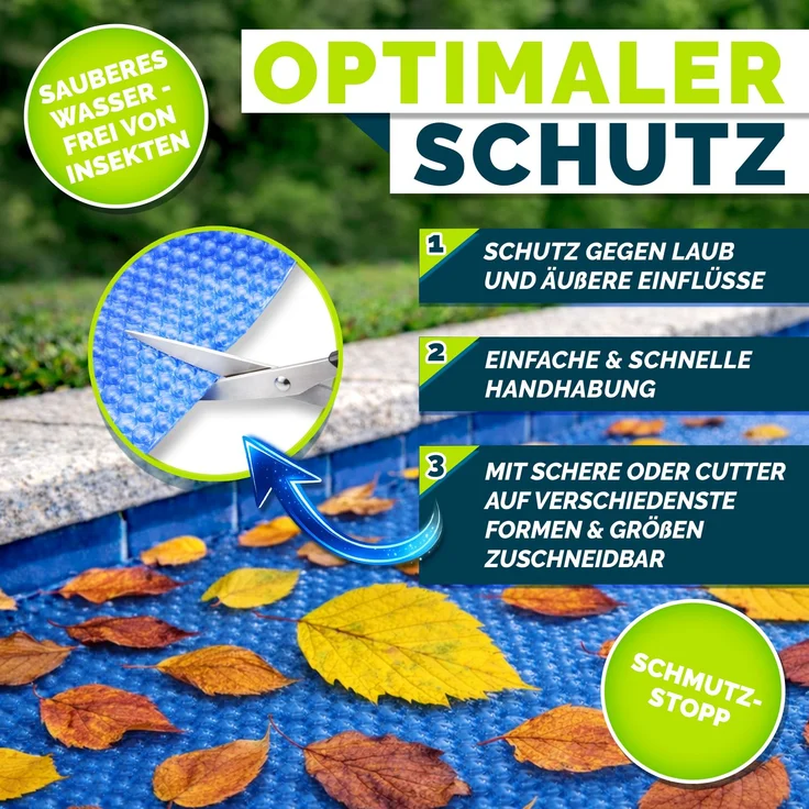 tillvex Pool Solarfolie Rechteckig 1000x500 cm - Schwarz Solarplane Solarheizung Solarabdeckplane Poolheizung Wärmeplane – Bild 5