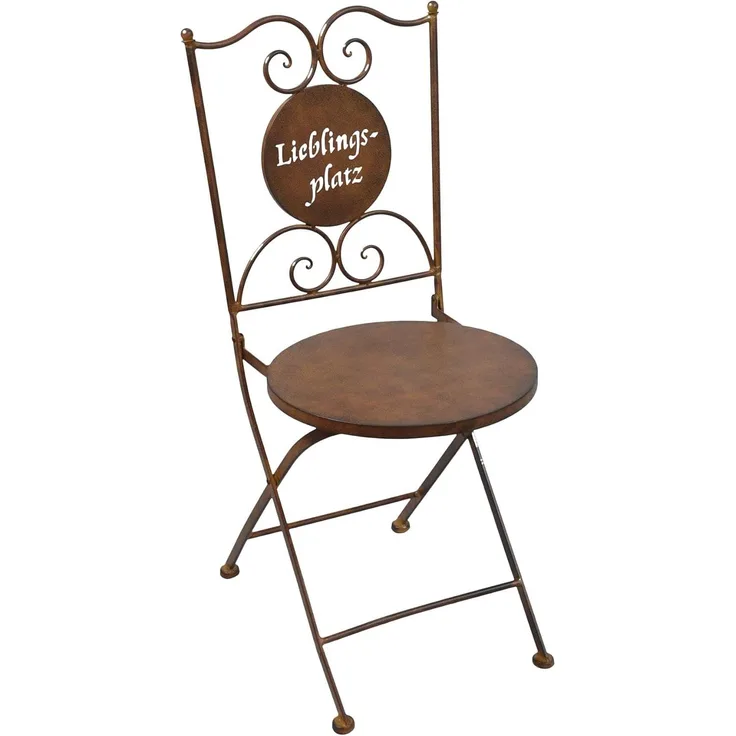 Levandeo® Gartenstuhl, Stuhl Gartenstuhl H89cm Klappstuhl Garten-Deko Rot Rostoptik
