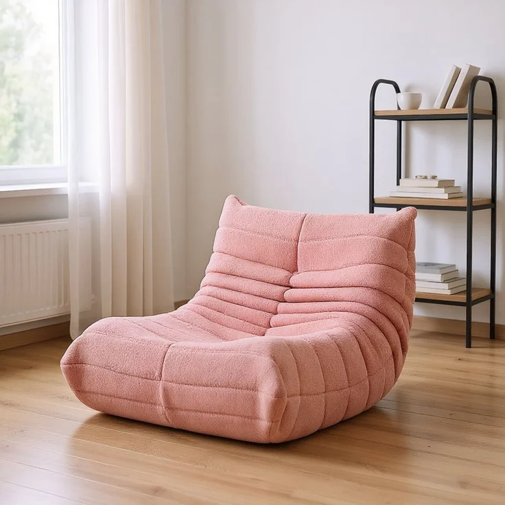Simurq Sitzsack Komfortabler Sitzsack mit kuscheligem Teddy-Fleece, Relax-Sack (Relax-Sessel Lehnsessel mit Rückenstützung und Schaumstoff, 1 St), mit Quersteppung, für Wohnzimmer & Schlafzimmer – Bild 3