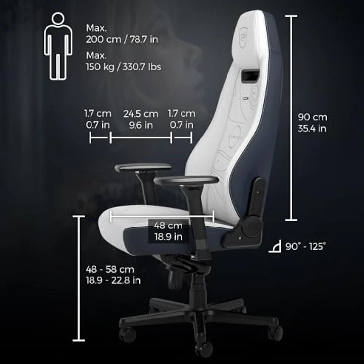noblechairs LEGEND Gaming Stuhl - Starfield Edition, ergonomisch mit Kaltschaumpolsterung und 60-mm-Rollen, bis 150 kg belastbar – Bild 2