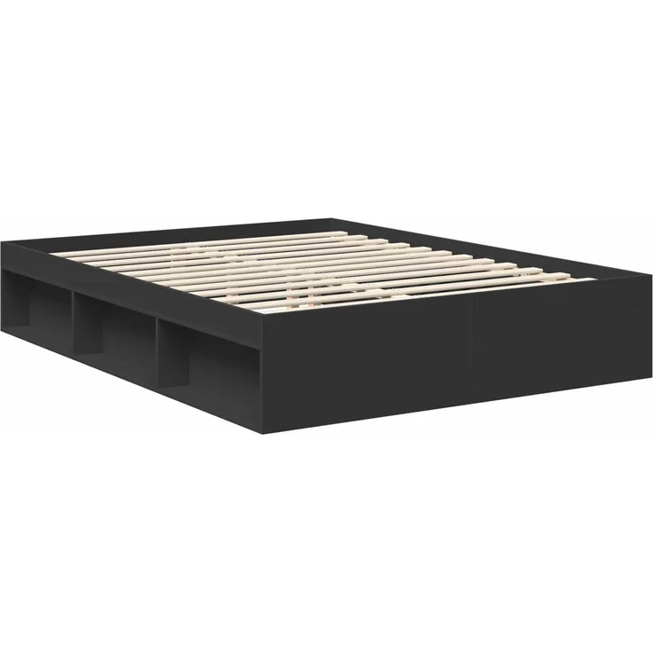 vidaXL Bettrahmen Schwarz 150 x 200 cm Massives Kiefernholz 3413291 – Bild 4