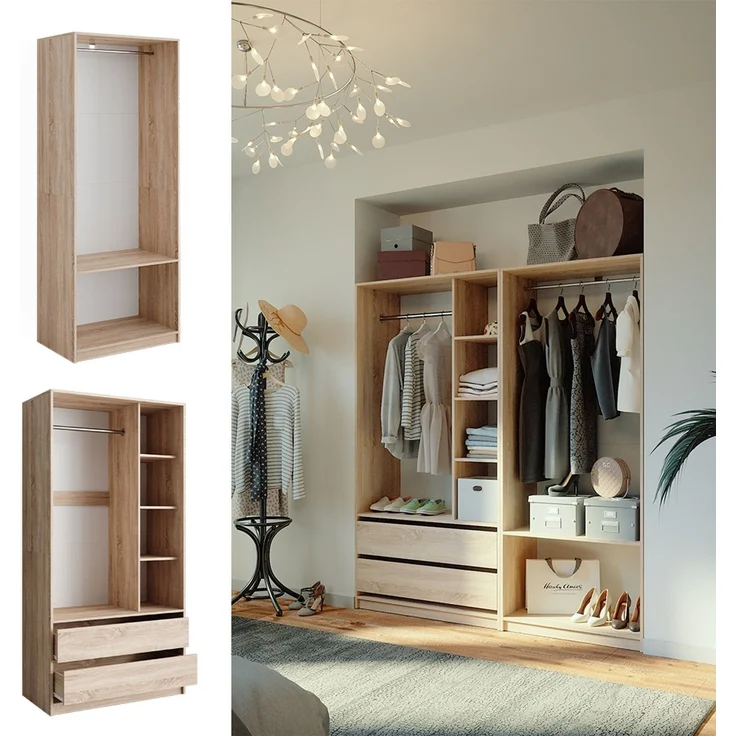 Kleiderschrank Elmo Sonoma 180 x 200 cm 2er Set Vicco – Bild 2