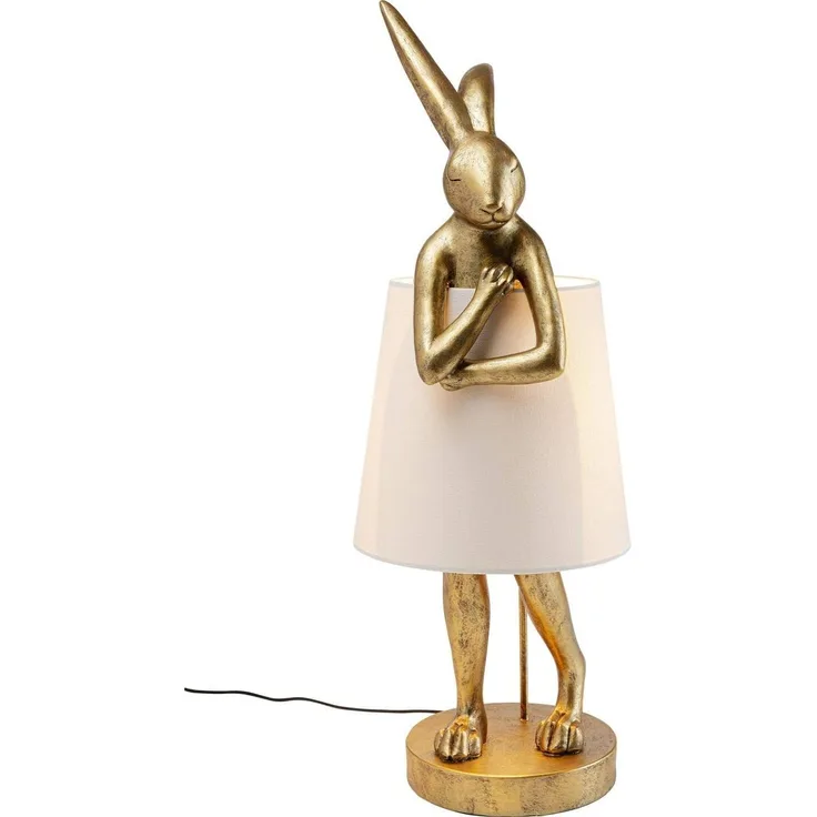 Kare Design Tischlampe Animal Rabbit, Gold, Hasenleuchte, Tischleuchte, Nachttischlampe, Tiermotiv, Schreibtischlampe, Leuchtmittel nicht inklusive, 88 x 31 x 31 cm (H/B/T)