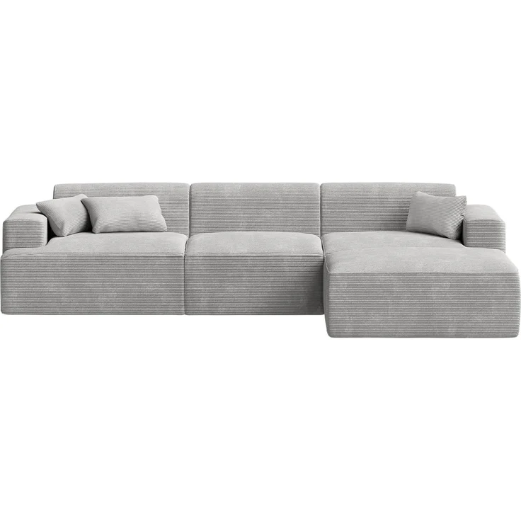 skølm 'Freki' Cloud Sofa 3 Sitzer mit Hocker, Vollschaumcouch mit Federkern und Vakuum-Kompression, kein Aufbau erforderlich, mit 3 Kissen, Cord grau – Bild 11