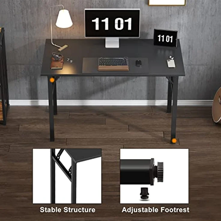 SogesHome Klapptisch Computertisch 100 x 60 x 75 cm PC Tisch Schreibtisch Bürotisch Büroarbeitsplatz für Home Office Verwendung Schreibtisch Esstisch Konferenztisch – Bild 7