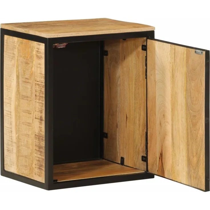 Midischränke, Badezimmerschrank 40x30x50 cm Massivholz Mango und Eisen