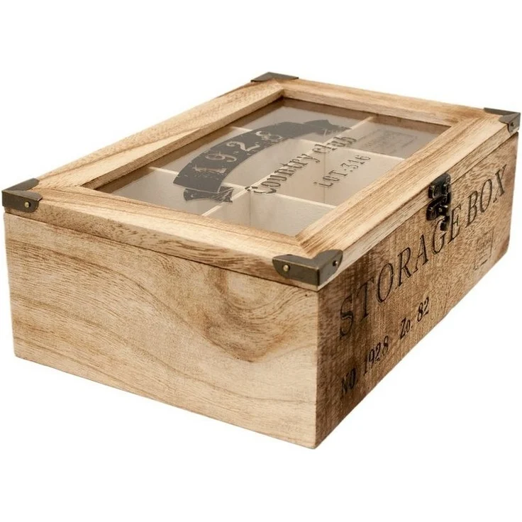 ToCi Teebox Teebox Holz Teekiste Teedose Teebeutelbox Retro Storage Box – Bild 2