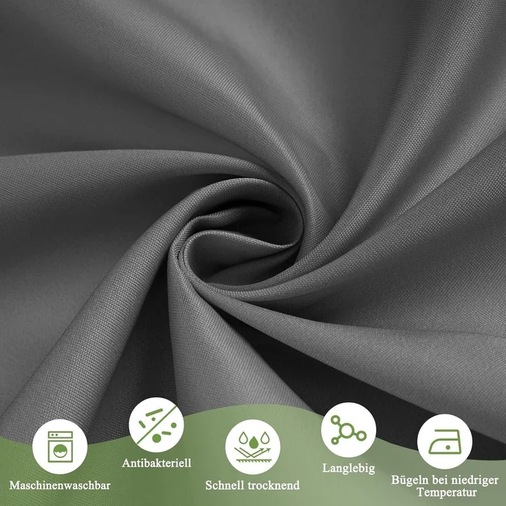 Duschvorhang Textil Grau Wasserdicht Waschbar 180X190cm – Bild 7
