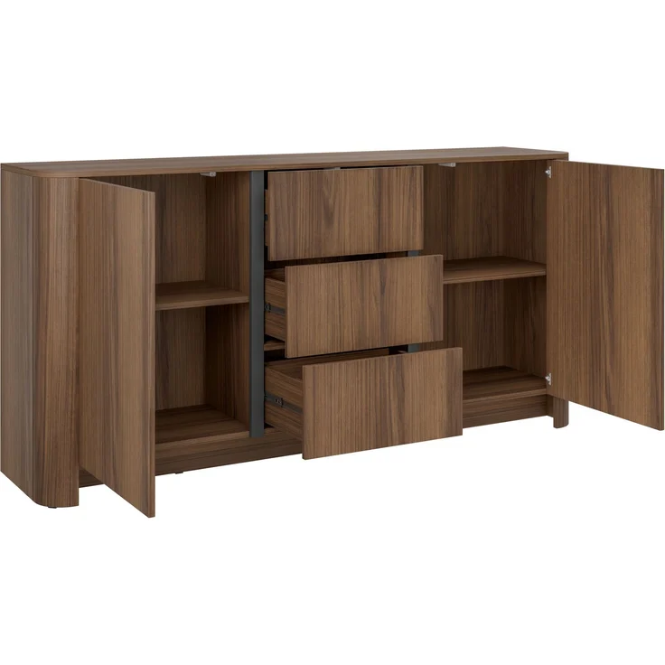 Wohnzimmer-Set Binuki I (Farbe: Nuss Warmia + Schwarz) – Bild 3
